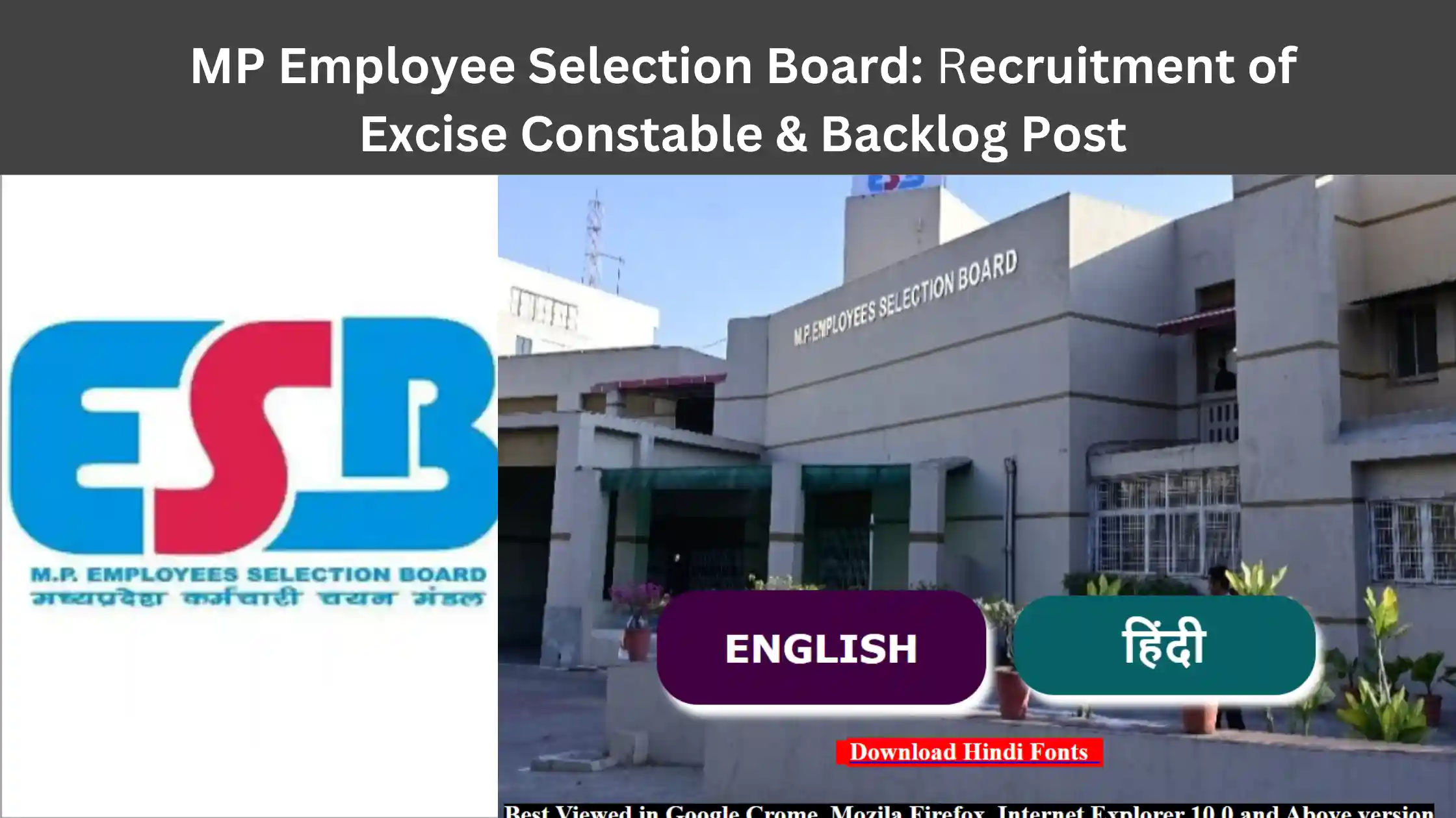 Recruitment of Excise Constable & Backlog Post