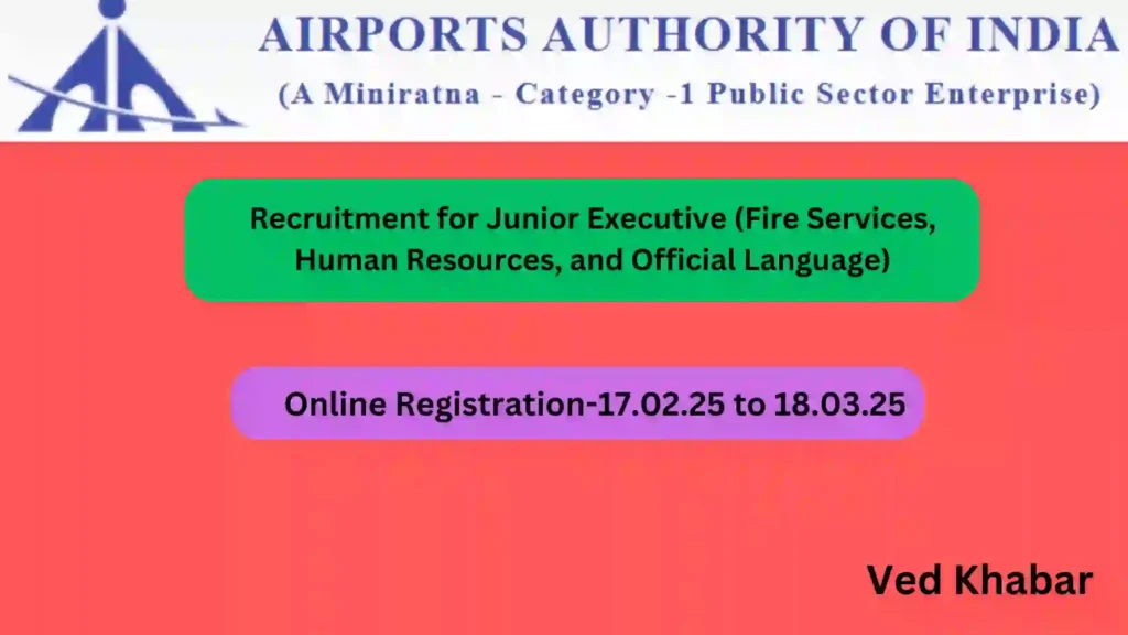 Recruitment for Junior Executive (Fire Services, Human Resources, and Official Language)