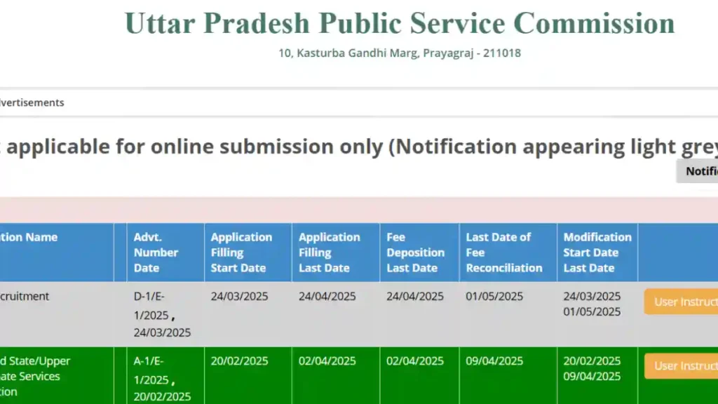 UTTAR PRADESH PUBLIC SERVICE COMMISSION
