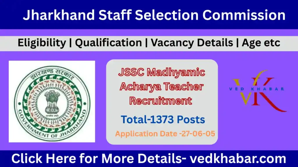 JSSC Madhyamic Acharya Teacher Recruitment 2025