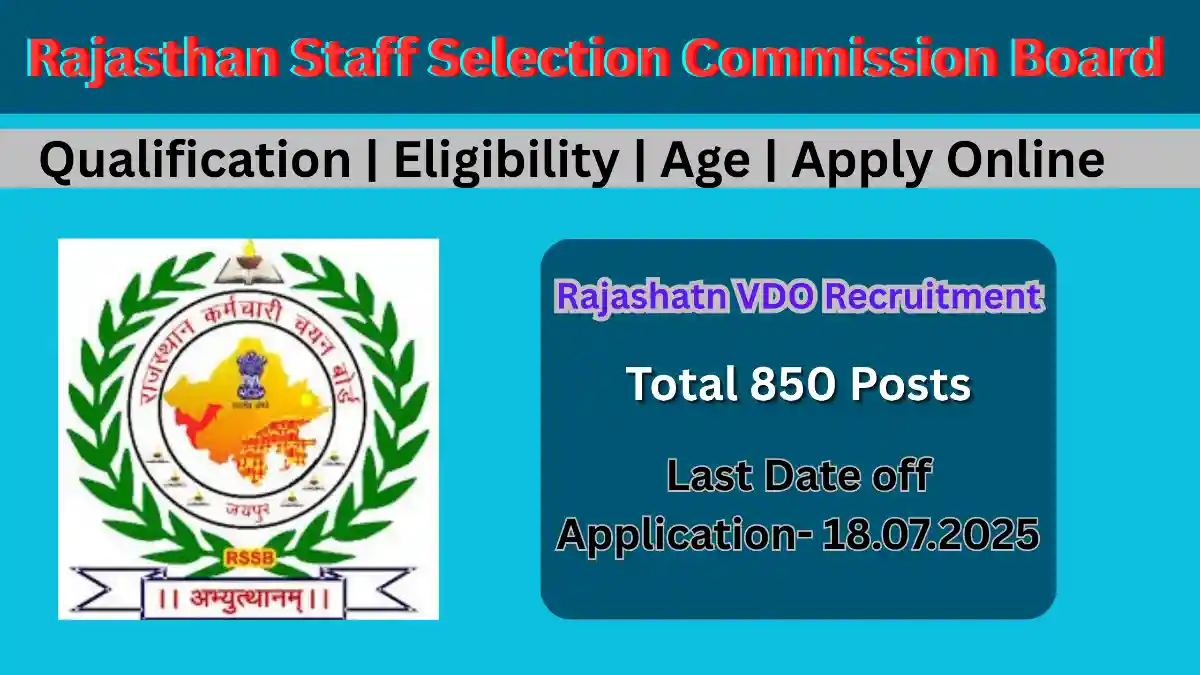 Rajasthan Staff Selection Board, VDO Recruitment 2025